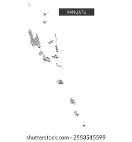 Map outline of Vanuatu highlights its islands and geographical features in a clear layout.
