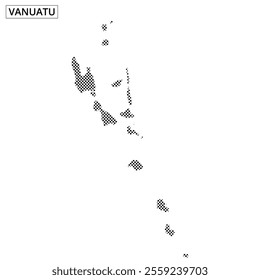 Map outline of Vanuatu highlights its islands and geographical features in a clear layout.