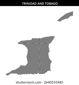 Map outlines of Trinidad and Tobago using creative spiral patterns
