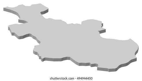 Map - Overijssel (Netherlands) - 3D-Illustration