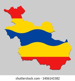 Map of Overijssel is a state Netherlands with flag. Vector Illustration