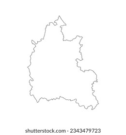 The map of the Oxfordshire county isolated on white background. Vector illustration