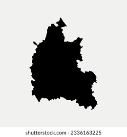 Map of Oxfordshire - England - United Kingdom region outline silhouette graphic element Illustration template design

