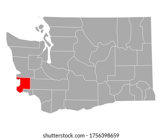 Map of Pacific in Washington on white