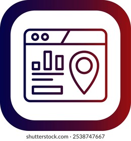 Map Pack Line Gradient Round Corner Vector Icon Design