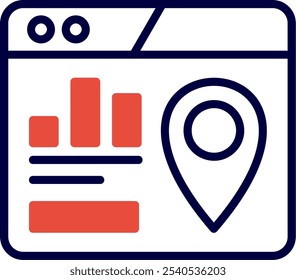 Map Pack Line Red Filled Vector Icon Design