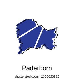 map of Paderborn City. vector map of the German Country. Vector illustration design template