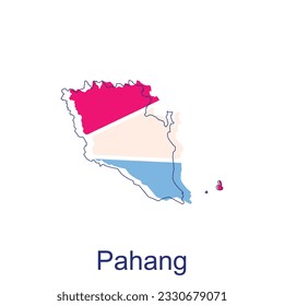 Map of Pahang vector design template, World Map International vector template with outline graphic sketch style isolated on white background