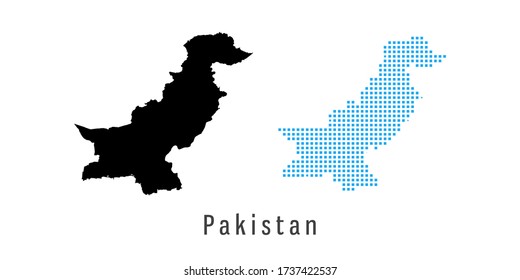 mapa del vector azul y negro de Pakistán