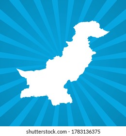 Mapa del vector de arte pop de historietas azules de Pakistán.
