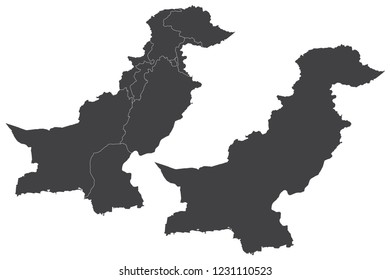 Map - Pakistan Couple Set , Map of Pakistan,Vector illustration eps 10.