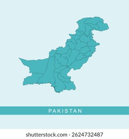Mapa del Vector aislado de Pakistán – Ideal para Sitios web, infografías, viajes, informes y proyectos globales