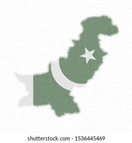 Map of Pakistan. Mosaic style map with flag of Pakistan. Unique vector illustration.