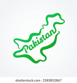 Map of Pakistan - shape and name in one line