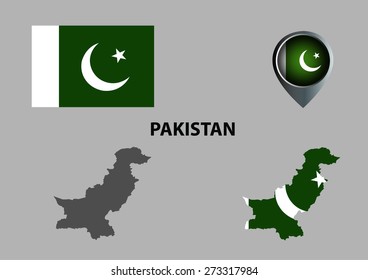 Map of Pakistan and symbol