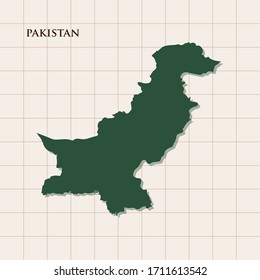 Mapa de la plantilla de diseño de vectores de Pakistán