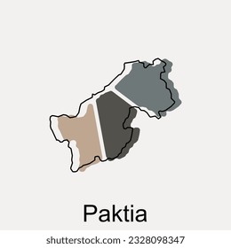 Map of Paktia province of afghanistan line modern illustration design, element graphic illustration template