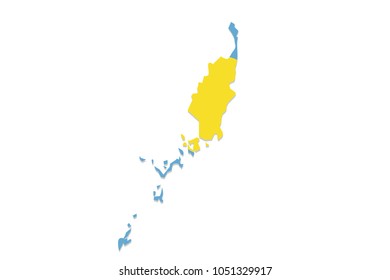 Map of Palau with flag,vector illustration