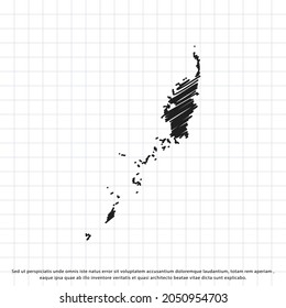 Mapa de Palau dibujando a mano alzada en una hoja de ejercicios. Ilustración vectorial.