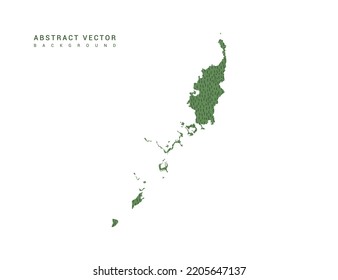 Mapa de la línea verde simple de Palau. Vector de diseño de línea mínimo estilizado.