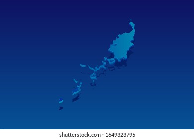 mapa de Palau sobre fondo azul. Vector moderno concepto isométrico de la ilustración de la tarjeta de felicitación paso 10.