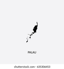 Map of Palau Vector Illustration Silhouette Design


