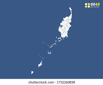 Map of Palau vector on blue