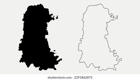 Map of Palencia - Castile and Leon - Spain outline silhouette graphic element Illustration template design
