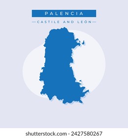 Map of Palencia - Castile and Leon - Spain outline silhouette graphic element Illustration template design