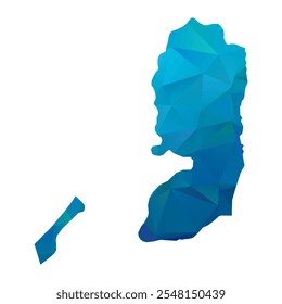 Map of Palestine - Blue Polygonal Design For Your. Vector illustration eps 10.