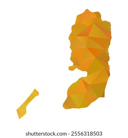 Map of Palestine - Gold Polygonal Design For Your. Vector illustration eps 10.