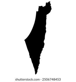 Map of Palestine silhouette. Vector image
