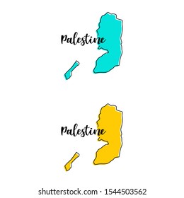 Map of Palestine Vector Design Template.