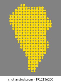 Map of Palma on gray