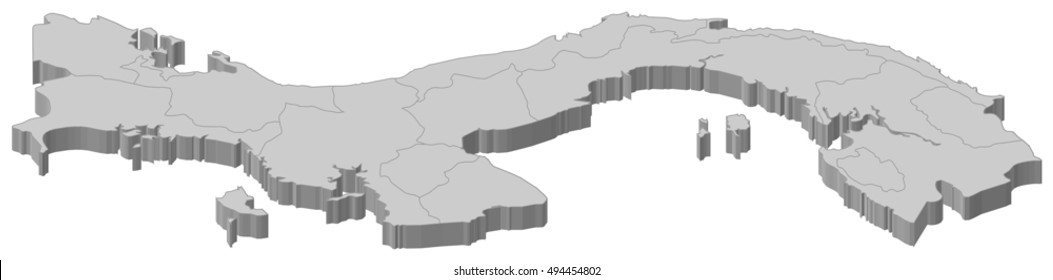 Map - Panama - 3D-Illustration