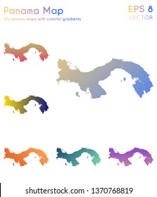 Map of Panama with beautiful gradients. Alluring set of country maps. Grand vector illustration.