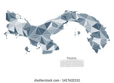 Map of Panama connection. Vector low-poly image of a global map with lights in the form of cities or population density, consisting of points and shapes and space. Easy to edit