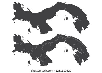 Map - Panama Couple Set , Map of Panama,Vector illustration eps 10.