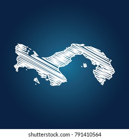 Map of Panama, Drawing map on blackboard of Panama. drawn on chalkboard with scribbled map of Panama can be use for education. vector illustration.