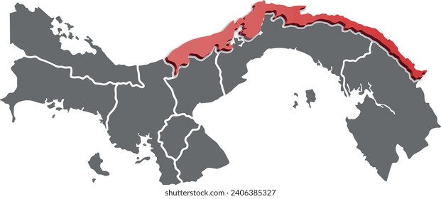 map of panama Guna Yala Comarca san blas 3d map isometric