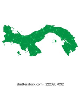 Map of Panama from Polygonal wire frame low poly mesh,Panama map Vector Illustration EPS10.
