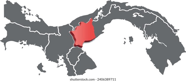map of panama province of coclé 3d map isometric
