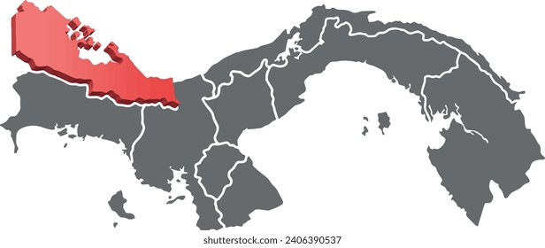 map of panama province of bocas del toro 3d map isometric