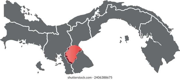 mapa isométrico de la provincia de panama de herrera 3d