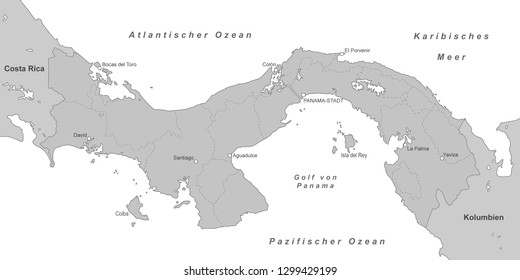 Map of Panama (with German inscription)