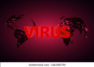 Map of pandemia spread Coronavirus.Virus Covid -19. Epidemic outbreaks worldwide. Vector illustration.