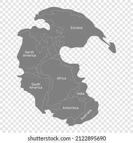 Map Of Pangaea Or Pangea With Borders Of Continents