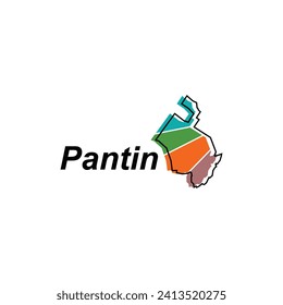 Map of Pantin City colorful geometric modern outline, High detailed vector illustration vector Design Template, suitable for your company