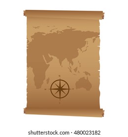 map paper antique old vector illustration design