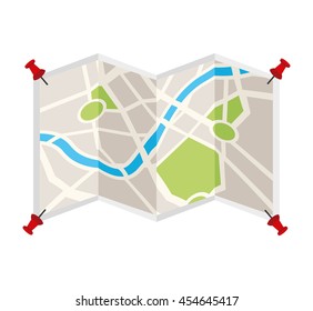 map paper guide icon vector isolated graphic